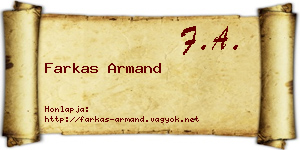 Farkas Armand névjegykártya